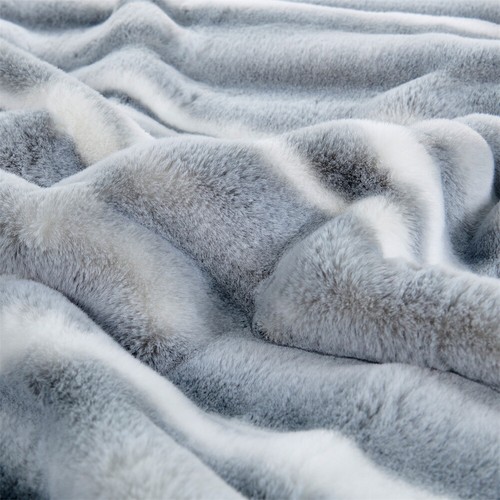 Manta de lujo de piel sintética de dos tonos - Acogedor diseño cálido tie-dye para sofá cama - Imagen 25 de 37