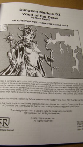 MODULE D3 VAULT OF THE DROW *NEW NM/MT 9.8 NEW* DUNGEONS DRAGONS - Picture 5 of 8
