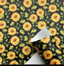 Flower FAUX LEATHER SHEET 8 X 12" 1077312 Sunflower Daisy SMOOTH TEXTURE