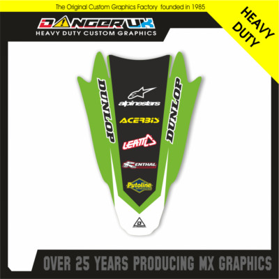 KAWASAKI KXF250 09-12 450 09-11 HECK SCHUTZBLECH KOTFLÜGEL GRAFIK DECALS AUFKLEBER