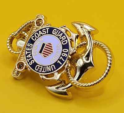 US Coast Guard Anchor SEMPER PARATUS Cap Hat Badge Screw Back USCG Custom Pin Si
