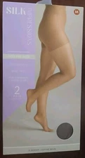 Silk Impressions Pantyhose-2 Pack Medium Coffee Bean-15 Denier-Ultra Fine Sheer