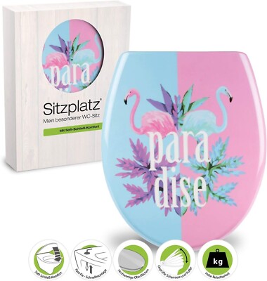 WC Sitz Flamingo mit Absenkautomatik Duroplast Toilettendeckel WC Deckel