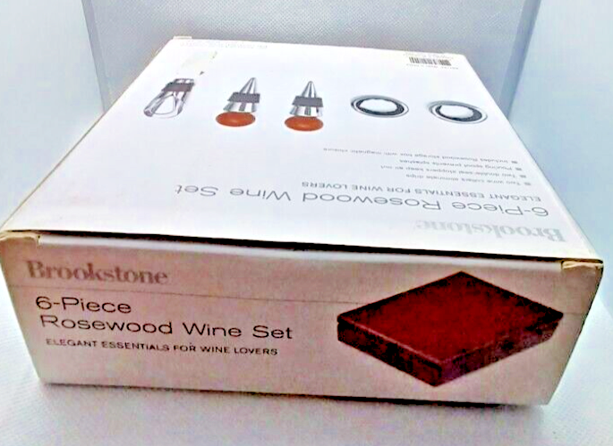 Brookstone Rosewood Wine Set 6 Piece Sealed package New Wine Brookstone Rosewood Wine Set 6 Piece Sealed package New Wine