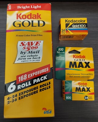 Kodak Color Film Lot ROLLS Kodak Gold 800 100 EXPIRED 35mm Unopened New