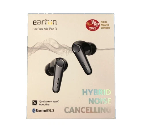 EarFun Air Pro 3 Black Noise Cancelling Earbuds Adaptive Sound Wireless UNUSED