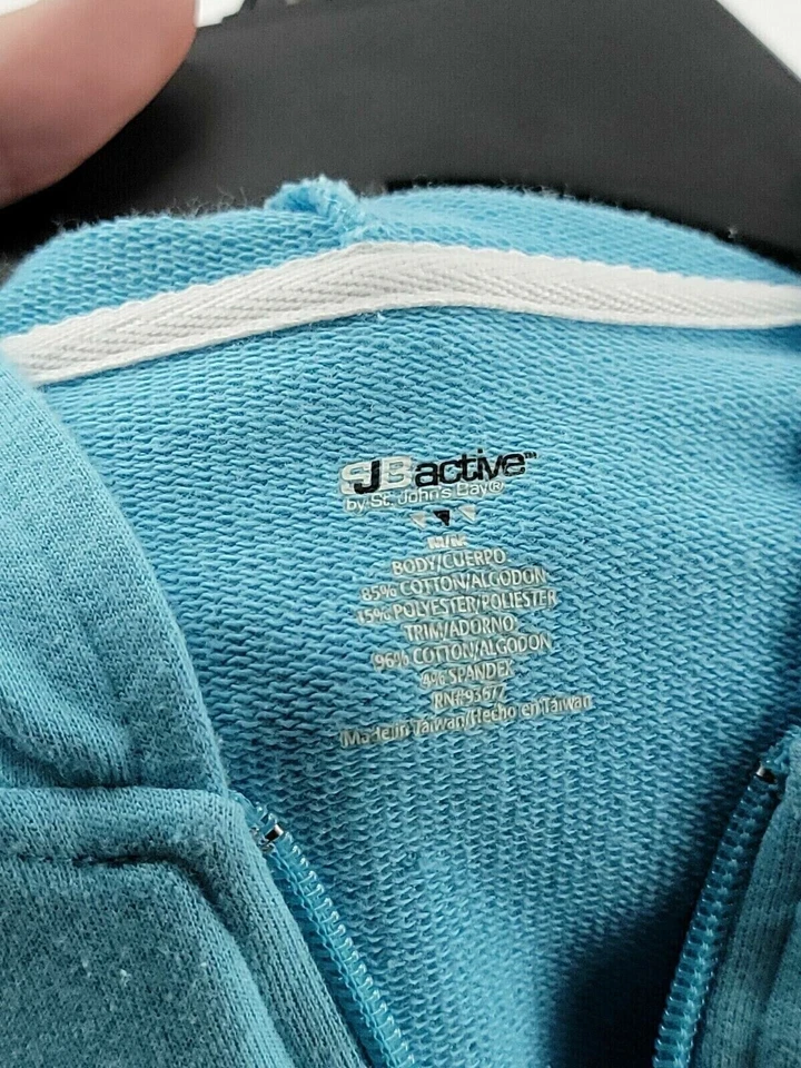 Sudadera con capucha SJB Active para mujer adulta talla mediana azul liso bolsillos cremallera completa Foto 3 de 4