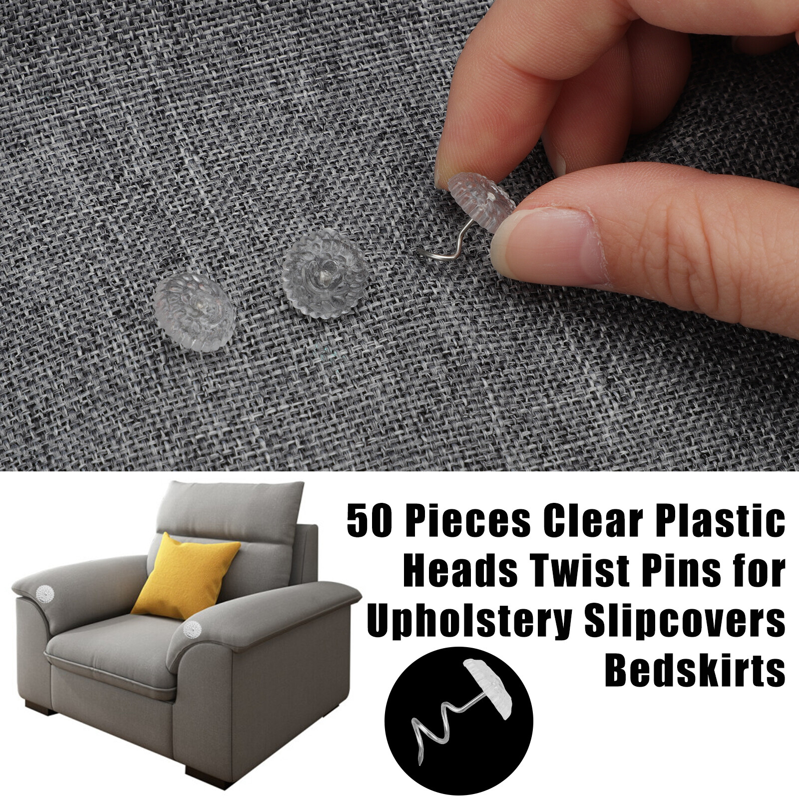 100PCS Headliner Twist Pins Kit Upholstery Fabric Sofa Chair Repair