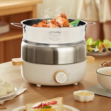 Stainless Steel Steamer 1 Tier Meat Vegetable Cooking Steam Pot Kitchen Steamer