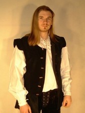 Gothic Mittelalter Weste Jacke Wams Samt Landsknecht schwarz S/M L/XL XXL