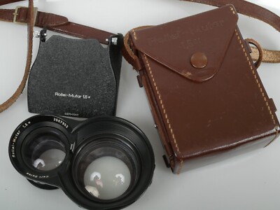 Rollei Mutar 1,5x Bajonett II RII for Rolleiflex 3,5F + case Ta + Geli lens hood