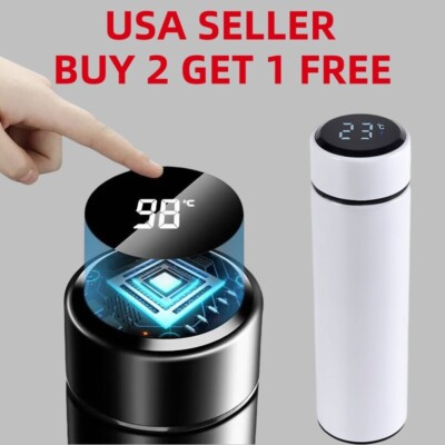 Bpa Free Smart 17oz LED Thermos Stainles Steel Flask With Temp Display Control