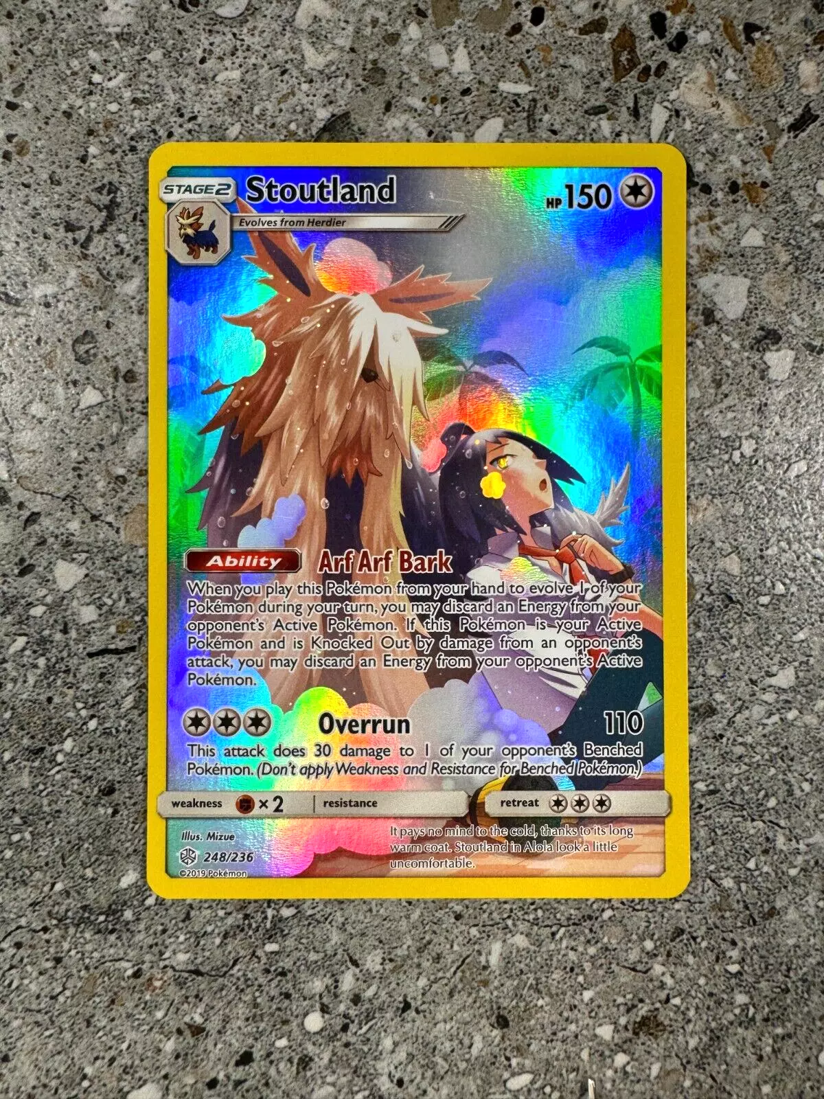 Pokemon TCG Cards Stoutland 248/236 Cosmic Eclipse Secret Rare NM-M