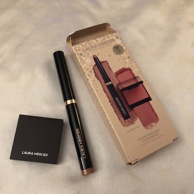 Laura Mercier 2pc Evening Brilliance Eye & Cheek Set Modern Rose & Rose NIB
