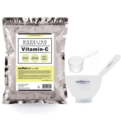 estheSKIN No.103 Vitamin-C Modeling Rubber Mask Powder with 3pcs Mixing Bowl Set