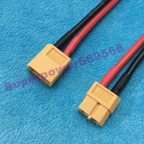 1pair XT60-2P XT-60 Male&Female PLUG 14 AWG Silicone Wire 120mm RC connector - Picture 7 of 8