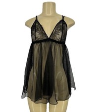 Victoria  s Secret Medium Women Lace Strappy Lingerie Slip Black 1-4