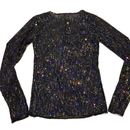 Free People Intimately Gold Rush Long Sleeve Black Combo Top Size S NWOT - Picture 5 of 6