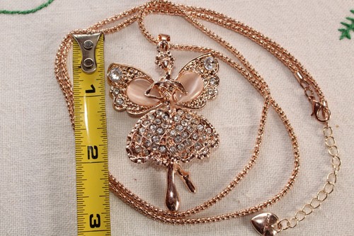 Dancers Dream Sparkling Ballerina In Rose Gold Color Covered In Rhinestones - Picture 6 of 6