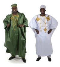 African Grand Boubou With Kufi Hat One Size African Mens Pant Set Grand Boubou