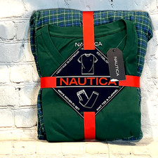 Nautica Mens Heritage Sleepwear Green Size XL 2 Piece Pajama Plaid NWT