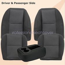 Fits 2007-2014 Chevy Silverado 1500hd Front Bottom-top Cloth Seat Cover Black