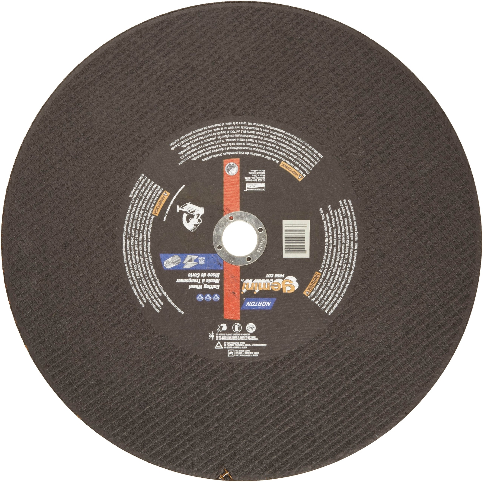 Norton Gemini Free Cut Chop Saw Reinforced Abrasive Cut-Off Wheel Type 01 Flat