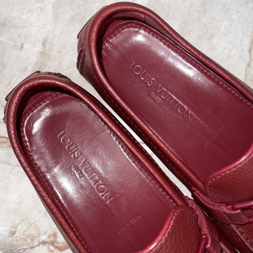 Louis Vuitton Hockenheim Driving Moccasin Red Grain Leather 9 LV 10 US 43 EUR - Picture 10 of 13