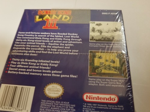 Donkey Kong Land III 3 Totalmente Nuevo Sellado de Fábrica con Etiqueta Colgante Nintendo Game Boy - Imagen 6 de 7