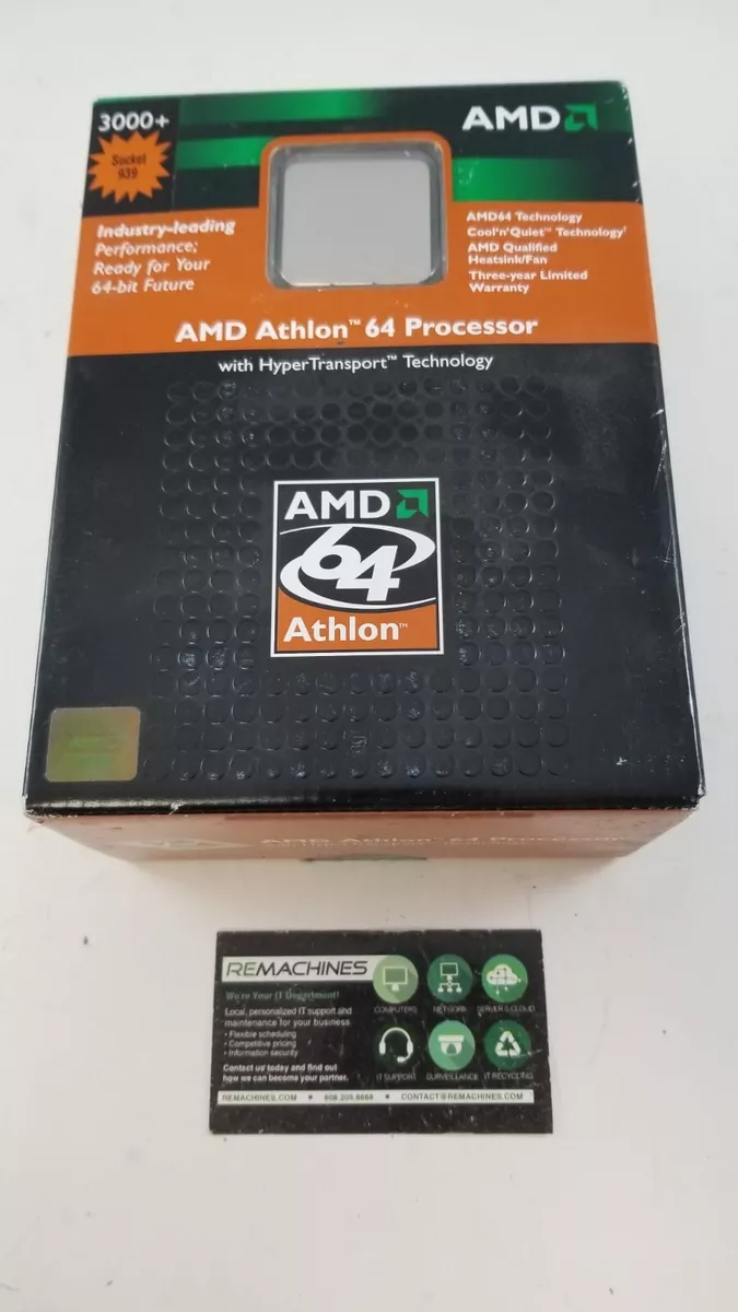 NEW SEALED BOX AMD Athlon 64 Processor 3000+ Socket 939 ADA3000DAA4BW FREE  SHIP eBay