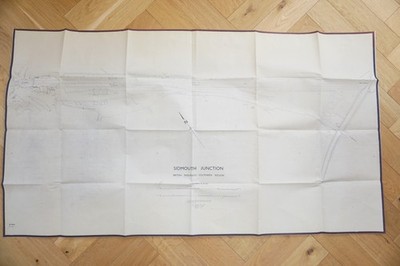 1955 Sidmouth Junction British Rail Eisenbahn Gleiskarte Southern Region 