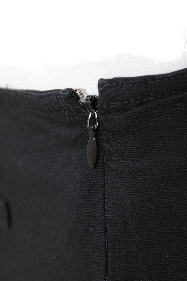 Saia curta Jamie Sadock feminina com zíper lateral comprimento do joelho preta tamanho 14 - Imagem 4 de 4