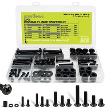 Universal TV Mount Screws Kit, M4 M5 M6 M8, M4, M5, M6, Black
