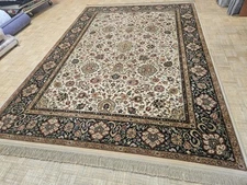 9x12 KARASTAN IVORY INDO KIRMAN 700 - 706 100% WOOL RUG EXCELLENT