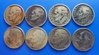 8 Roosevelt silver dimes Dark toned & Rainbow