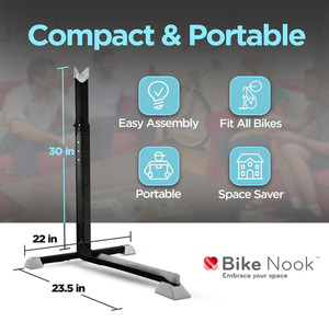 Bike Nook Upright Freestanding Bike Stand Vertical Storage Rack Black