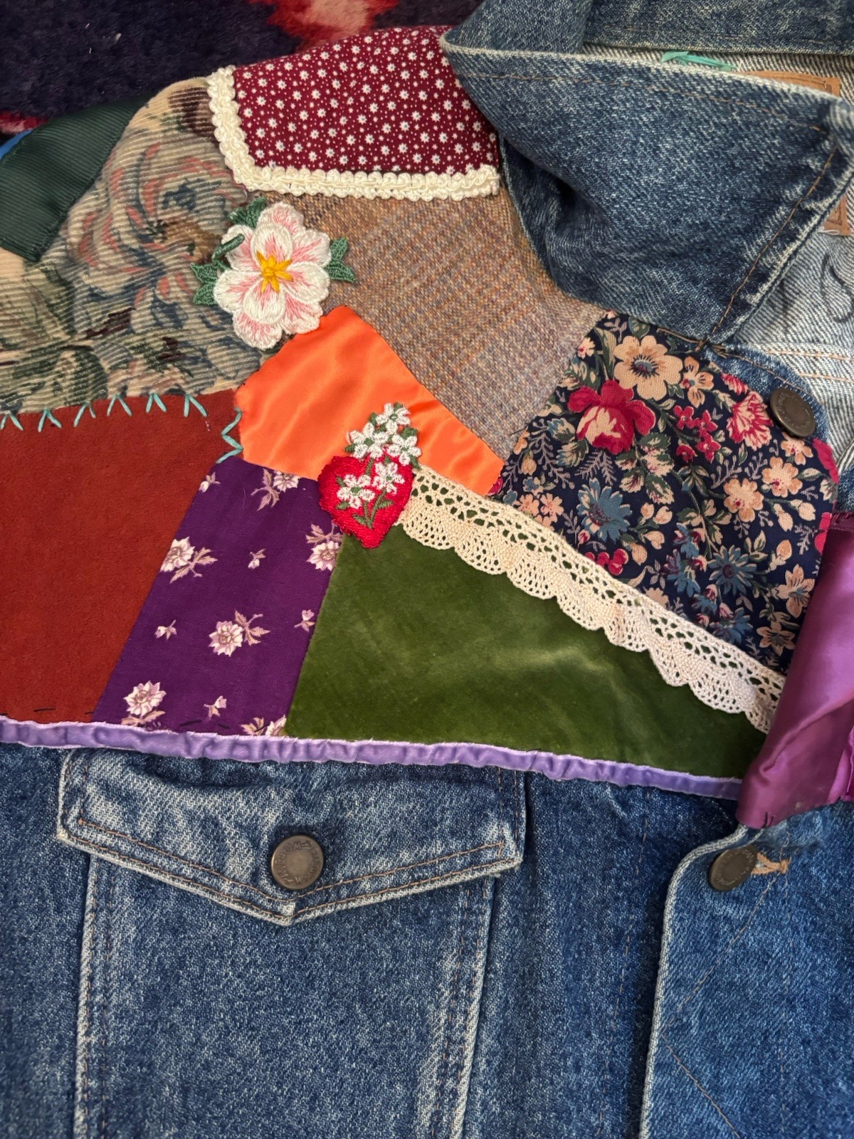 Vintage Customized Patchwork Women’s Wrangler Den… - image 2