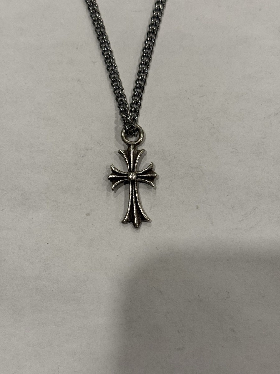 Chrome Hearts ネックレス Chrome Hearts Cross Pendant Cuban Link Chain Necklace Sterling