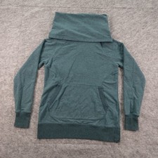 LL Bean Sweater Womens Small Petite Blue Sweatshirt Cowl Neck PUllover Jumper