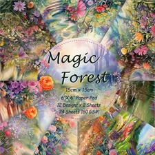 24 Sheets Scrapbooking Paper Pad 6x6inches 160GSM Single Sided Decorative Pap...