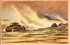 WW2 WWII German Military Heer Wehrmacht Artwork Postcard Panzer Tanks in Africa