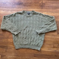 Vintage Dockers Made In USA Fisherman Knit Sweater Light Green Size Large