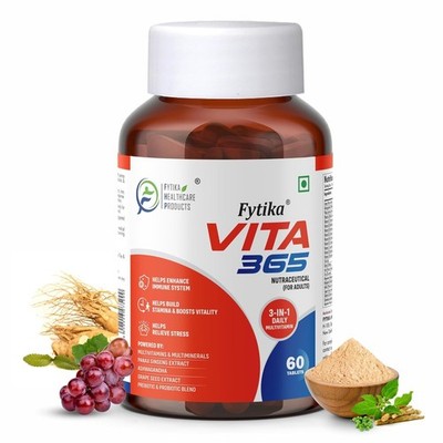 FYTIKA Vita 365|Multivitamin for Men & Women 60 Tablets (PACK OF 1) Free Ship