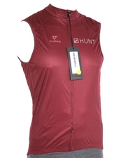 Cuore HUNT Wheels Silver Cycling Wind Vest Men MEDIUM Maroon Road Bike Race