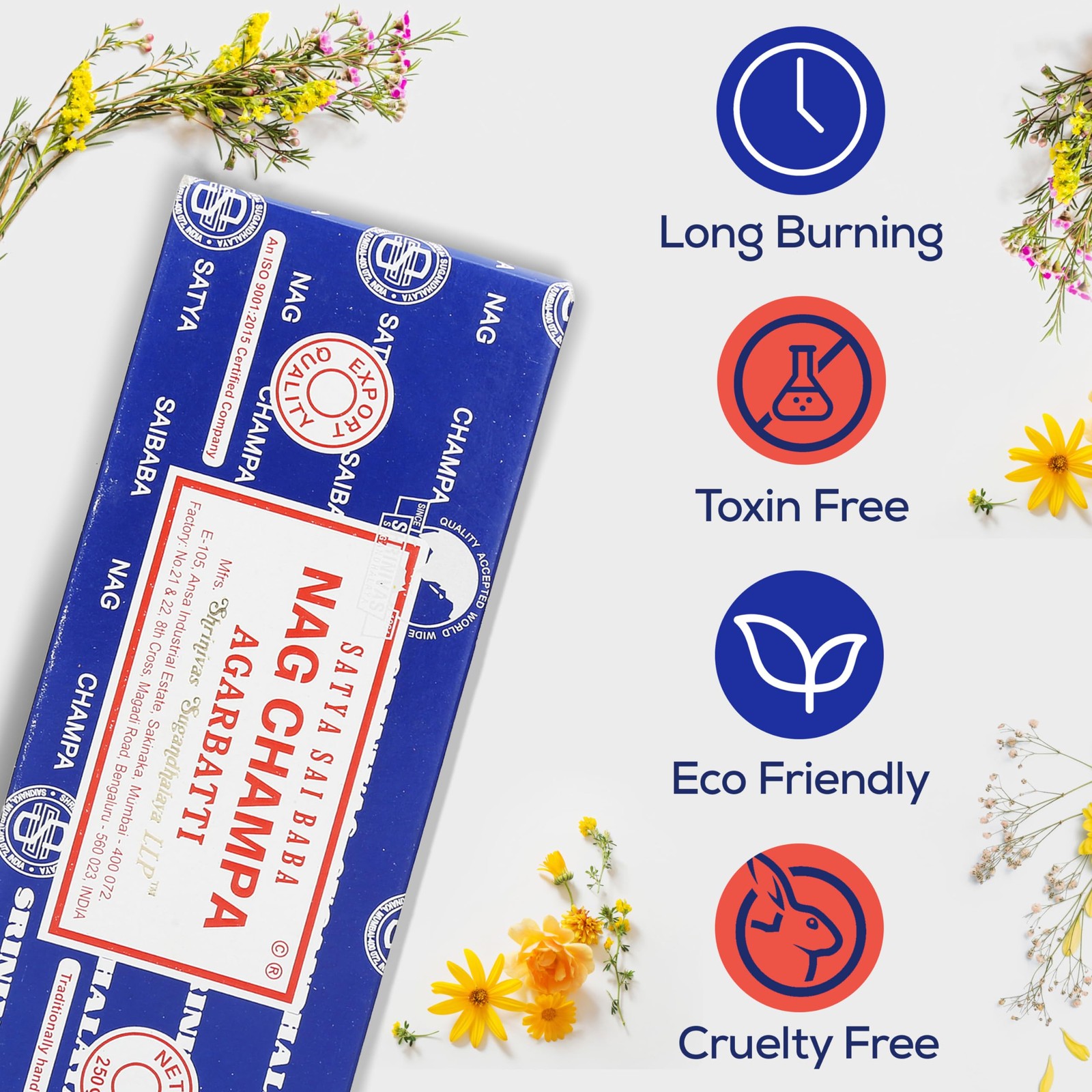 Satya Nag Champa Incense Sticks 250 gm Pack, sai Baba Insenses with Raajsee