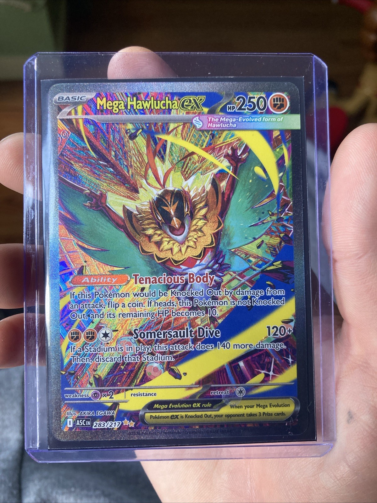 Mega Hawlucha ex 283/217 Special Illustration Rare Ascended Heroes Pokemon Holo