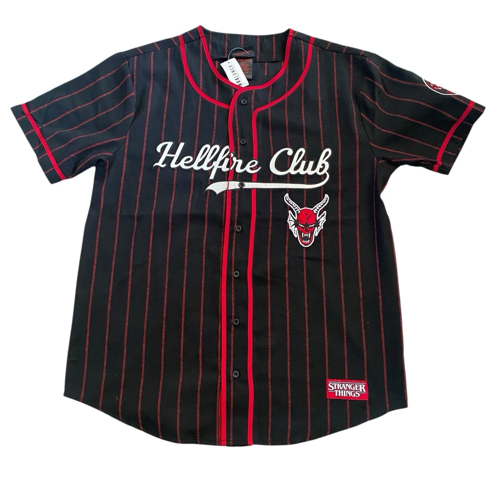 Stranger Things Hellfire Club Striped Baseball Jersey