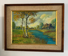 Vintage Original Oil Painting American Landscape Signed Framed Art OOAK