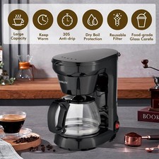 GEEPAS 750ml Filter Coffee Machine, Black