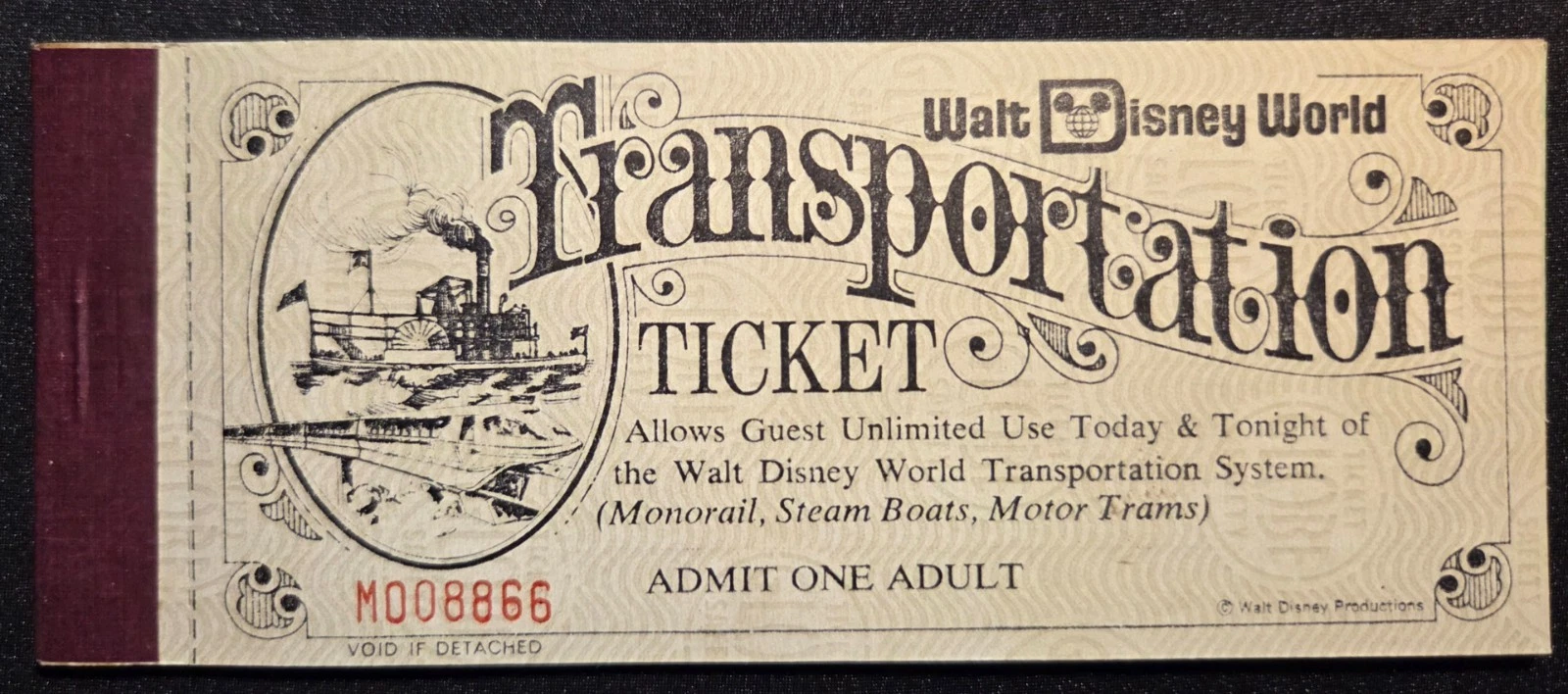 Oct 1971 Walt Disney World Opening Day Adult Admission Magic Key Ticket Book